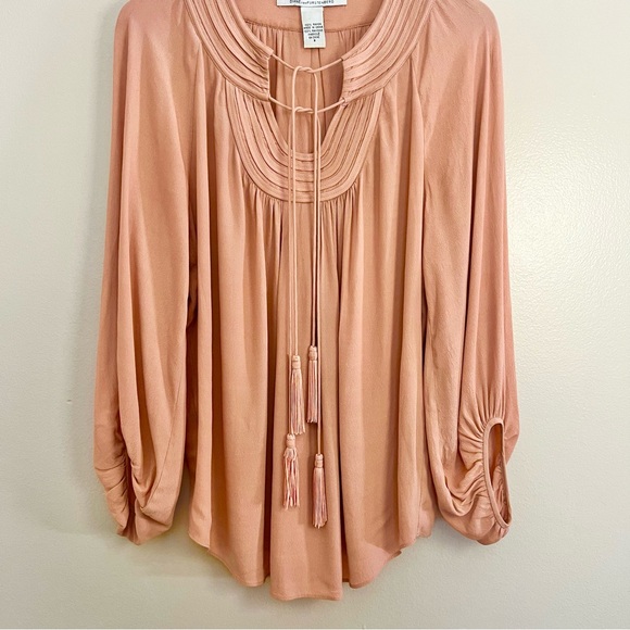 Diane Von Furstenburg Peach Aquilina Blouse - Picture 7 of 13